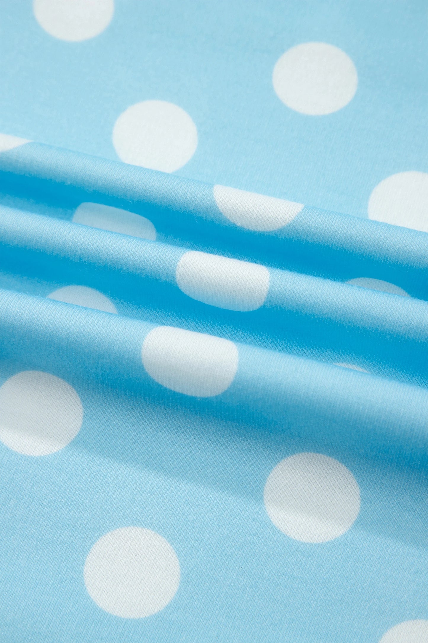 Shona Sky Blue Polka Dot Short Sleeve Top and Pants Set