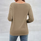 Sibyl Khaki Lightweight Side Stitch Button Top