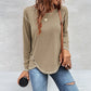 Sibyl Khaki Lightweight Side Stitch Button Top