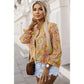 Sierra Yellow Paisley Print Ruffled Trim Boho Shirt