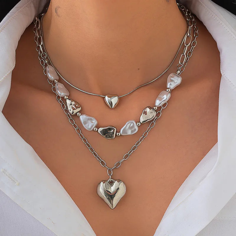 Layered Heart Necklace - 2 Colors
