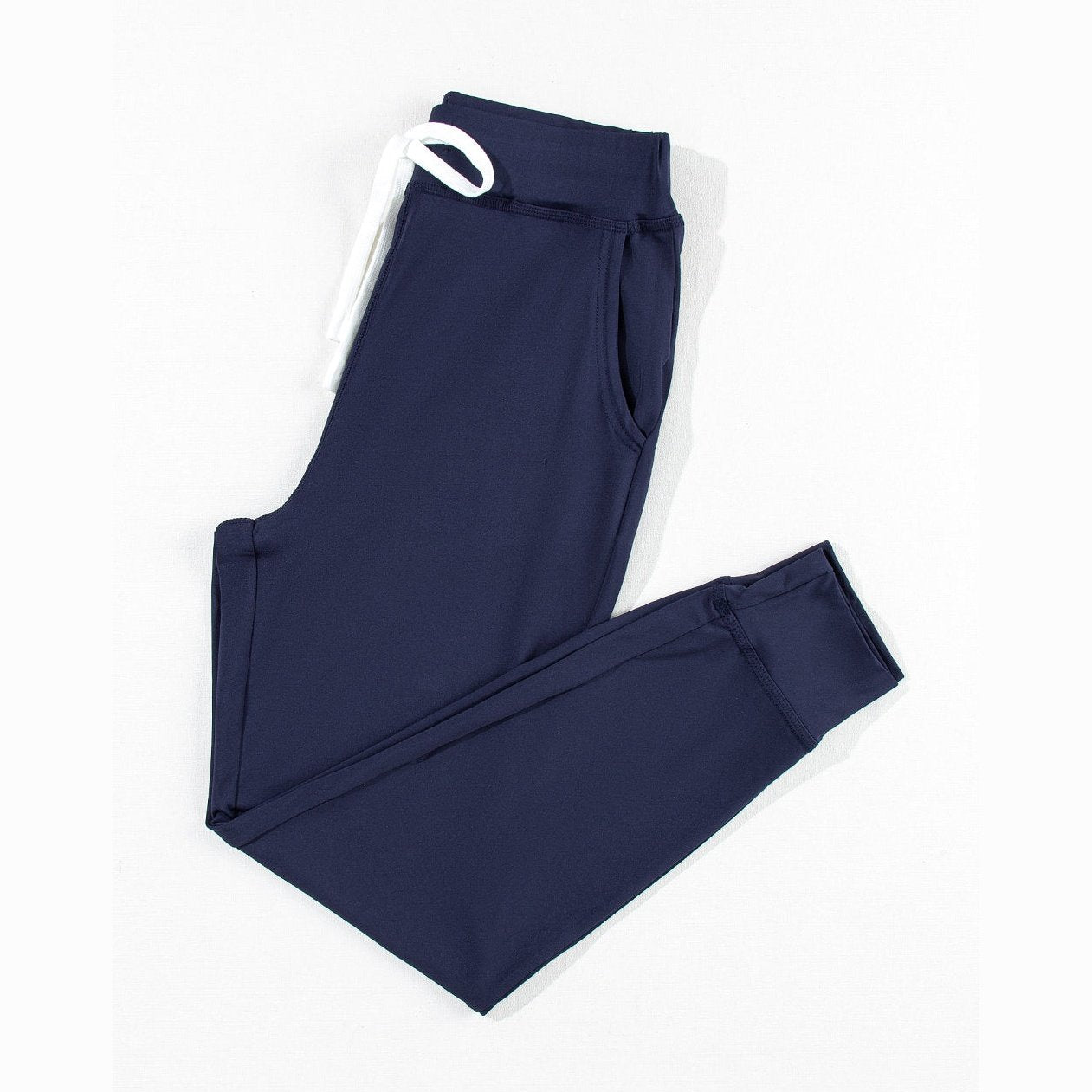 Sisi Navy Blue Drawstring Waist Pocketed Joggers