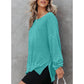 Latoya Oversized Waffle Knit Side Split Sweatshirt - 6 Colors