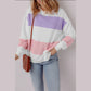 Sonja Colorblock Patchwork Drop Shoulder Crewneck Sweatshirt