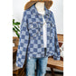 Sonja Blue Checkered Patchwork Button up Denim Jacket