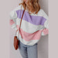 Sonja Colorblock Patchwork Drop Shoulder Crewneck Sweatshirt