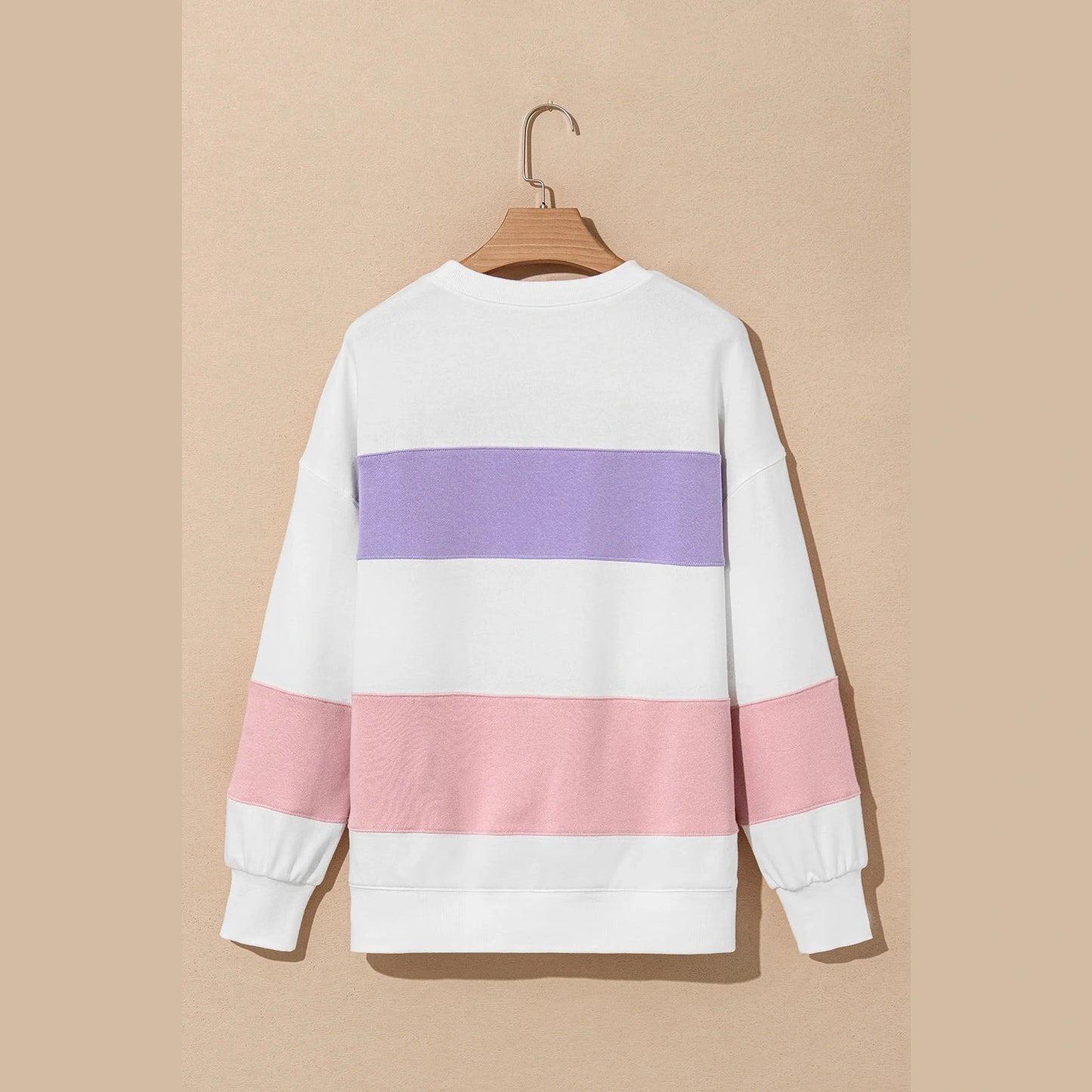 Sonja Colorblock Patchwork Drop Shoulder Crewneck Sweatshirt