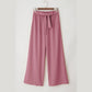 Sorcha Mauve High Waisted Tie Front Side Pocket Wide Leg Flowy Casual Pants