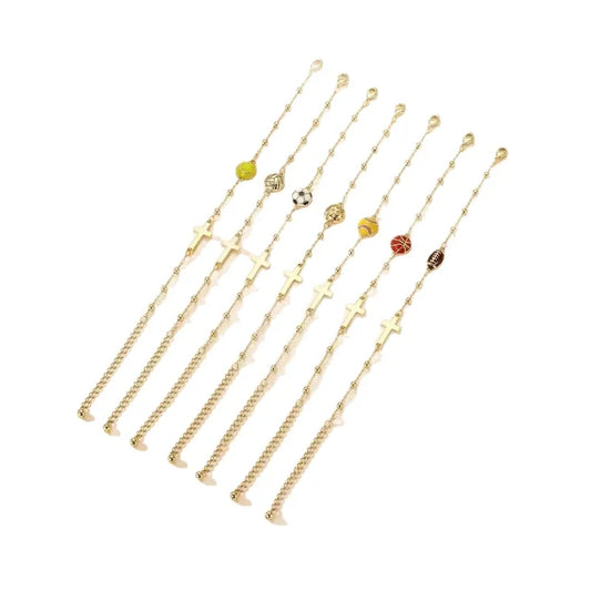 Sports Cross Pendant Bracelet - 7 Options