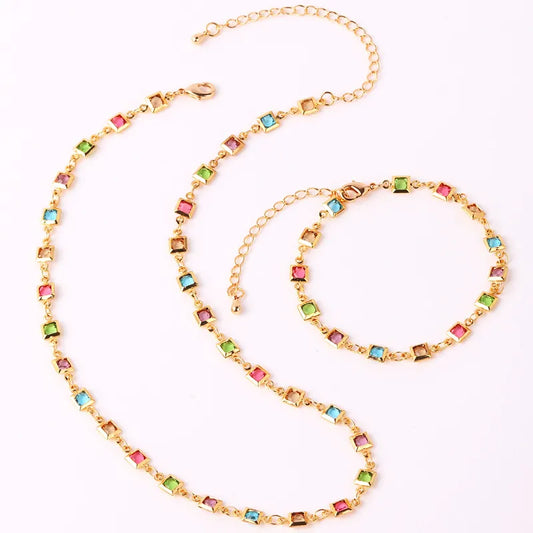 Multicolor Square Bracelet or Necklace