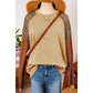 Stacie Khaki Lace Patchwork Colorblock Drop Shoulder Sweatshirt