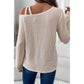 Stacie Textured Knit Asymmetric Shoulder Long Sleeve Top