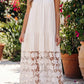 Stellan Sheer Hollowed Floral Lace Hem Patchwork Loose Halter Dress