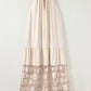 Stellan Sheer Hollowed Floral Lace Hem Patchwork Loose Halter Dress