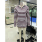 Stella Purple Striped Drop Shoulder Hoodie
