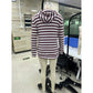Stella Purple Striped Drop Shoulder Hoodie