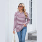 Stella Purple Striped Drop Shoulder Hoodie