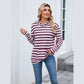 Stella Purple Striped Drop Shoulder Hoodie