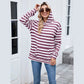 Stella Purple Striped Drop Shoulder Hoodie