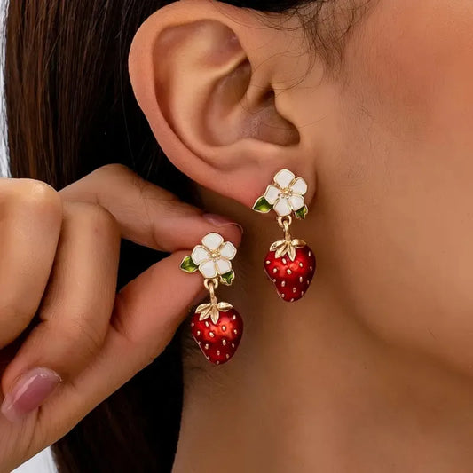 Strawberry Drop Earrings