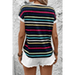 RTS Black Multicolor Contrast Edge Crew Neck T Shirt