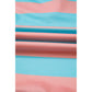 RTS Pink Stripe Colorblock Drop Shoulder Buttoned Collar Side Slit Pullover Top
