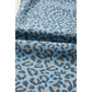 Susina Blue Leopard Print Exposed Seam Detail Wide Leg Drawstring Jeans