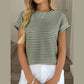 Suzan Sage Green Breeze Stripe Top