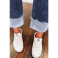 Suzan Folded Cuffs Distressed Straight High Waist Jeans