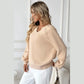 Maybelle Apricot Open V Neck Lace Decor Top