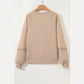 Maybelle Apricot Open V Neck Lace Decor Top