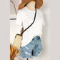 Sylvie White Flower Applique Round Neck T-shirt