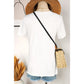 Sylvie White Flower Applique Round Neck T-shirt