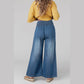 Symone Smocked Waist Wide Leg Jeans