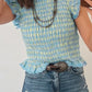 Theresa Gingham Smoked Lace Trim Tank Top