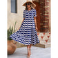 Tabi Blue Puff Sleeve Tiered Loose Maxi Dress