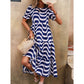 Tabi Blue Puff Sleeve Tiered Loose Maxi Dress