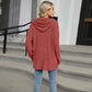 Tahlia Rust Half Button Drawstring Hooded Top