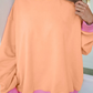 Tailor Grapefruit Orange Colorblock Trim Crewneck Long Sleeve Pullover Sweatshirt