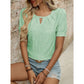 Talia Green Textured Keyhole Blouse