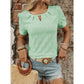 Talia Green Textured Keyhole Blouse