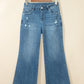 Tamar High Waist Frayed Hem Flare Jeans