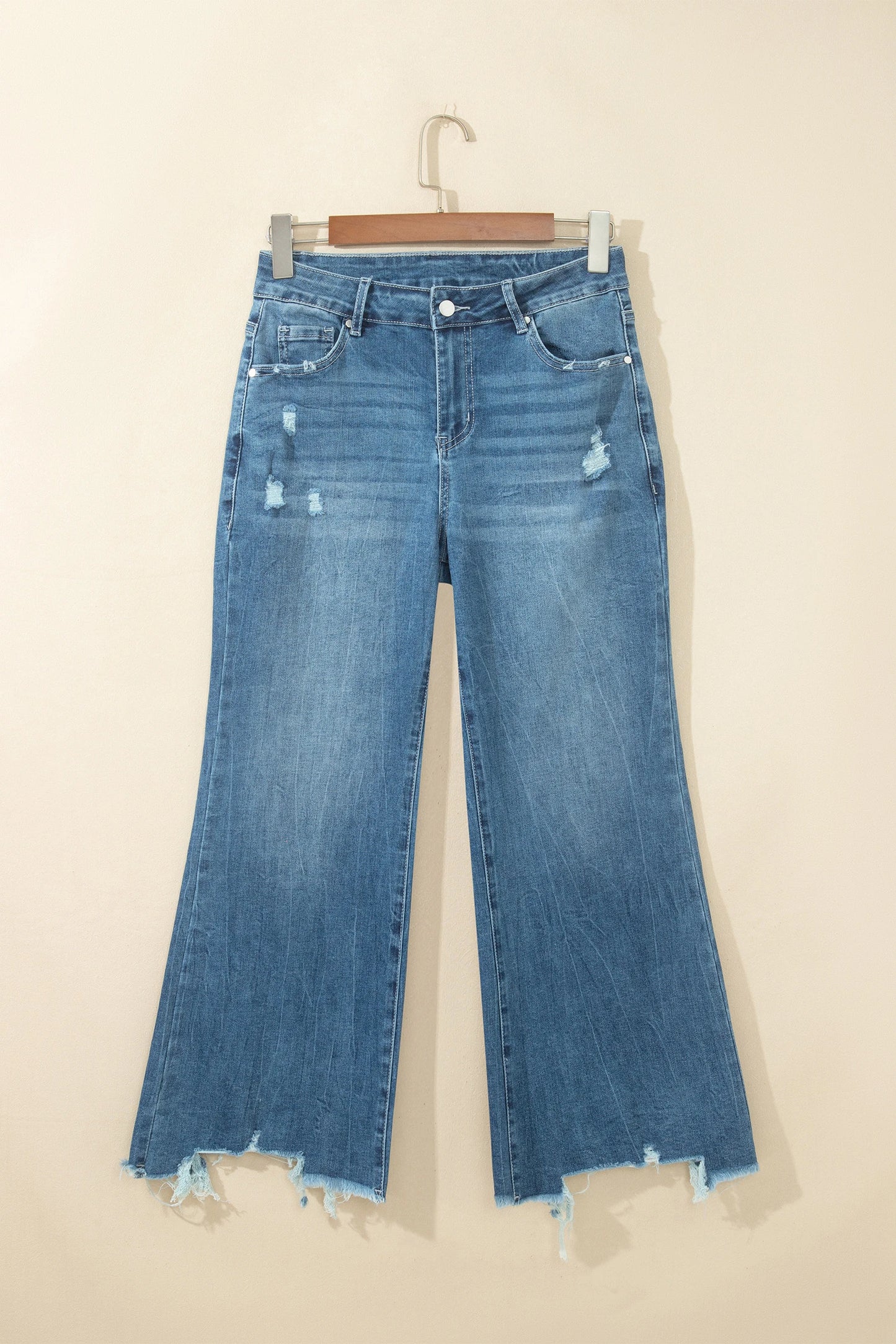 Tamar High Waist Frayed Hem Flare Jeans
