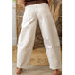 Tamma Khaki Stripe Casual Barrel Jeans