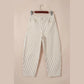 Tamma Khaki Stripe Casual Barrel Jeans