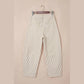 Tamma Khaki Stripe Casual Barrel Jeans