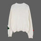 Tara White 3D Floral Knit Sweater