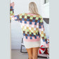 SALE!!!  Taralyn Plush Checkered Pattern Button Front Cardigan Sweater