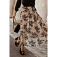 Taran Floral Leaves Embroidered High Waist Maxi Skirt