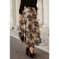 Taran Floral Leaves Embroidered High Waist Maxi Skirt